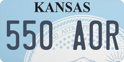 KS license plate 550AOR