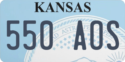 KS license plate 550AOS