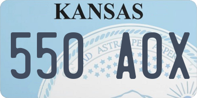 KS license plate 550AOX