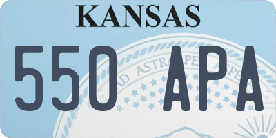 KS license plate 550APA