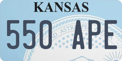 KS license plate 550APE