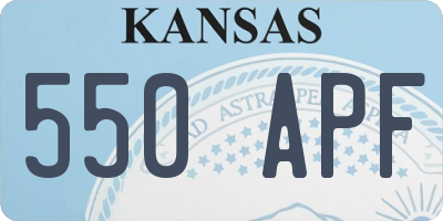 KS license plate 550APF