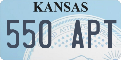 KS license plate 550APT