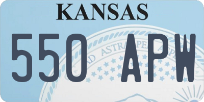 KS license plate 550APW