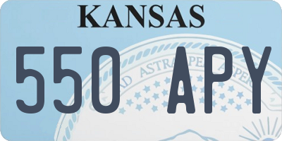 KS license plate 550APY