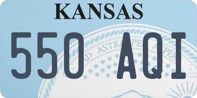 KS license plate 550AQI