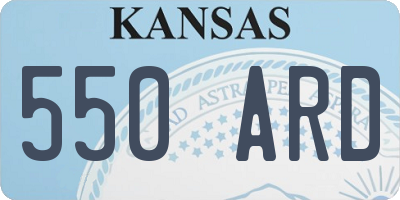 KS license plate 550ARD