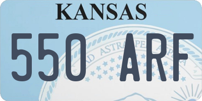 KS license plate 550ARF