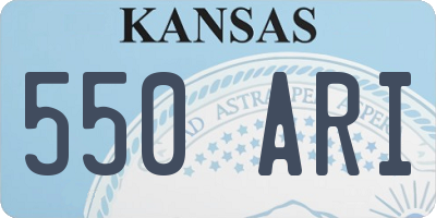 KS license plate 550ARI