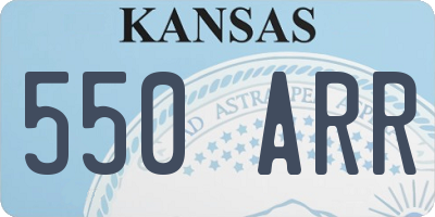 KS license plate 550ARR