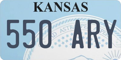 KS license plate 550ARY