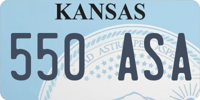 KS license plate 550ASA