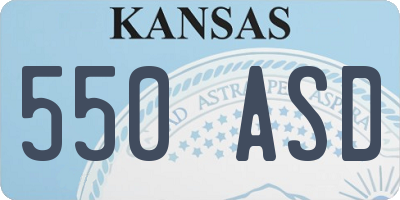 KS license plate 550ASD