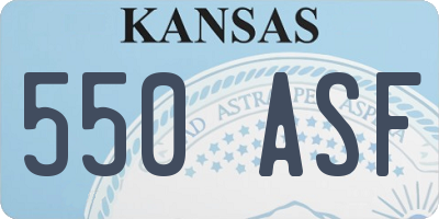 KS license plate 550ASF