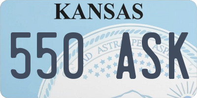 KS license plate 550ASK
