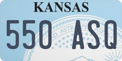 KS license plate 550ASQ