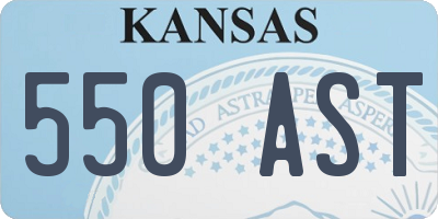 KS license plate 550AST