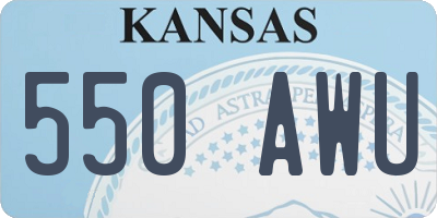 KS license plate 550AWU
