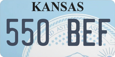 KS license plate 550BEF