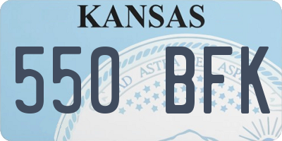 KS license plate 550BFK