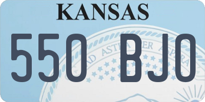 KS license plate 550BJO