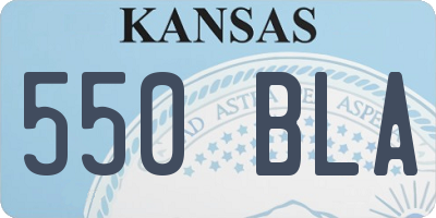 KS license plate 550BLA