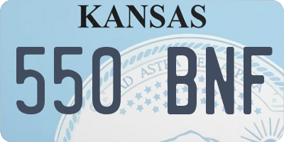 KS license plate 550BNF