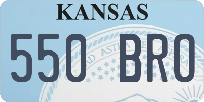 KS license plate 550BRO