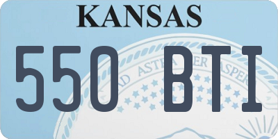 KS license plate 550BTI