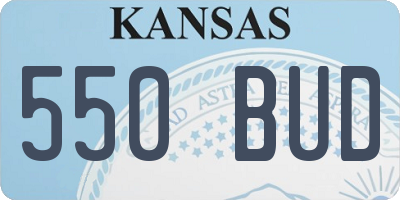 KS license plate 550BUD