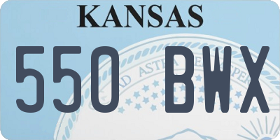 KS license plate 550BWX