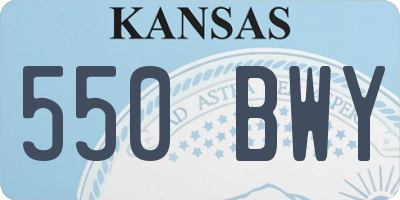 KS license plate 550BWY