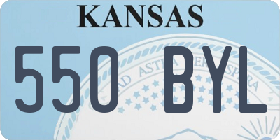 KS license plate 550BYL
