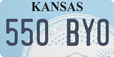 KS license plate 550BYO