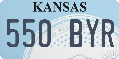KS license plate 550BYR