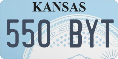 KS license plate 550BYT