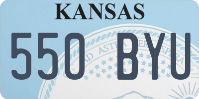 KS license plate 550BYU