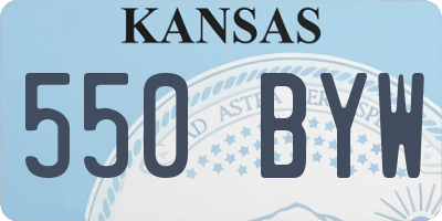 KS license plate 550BYW