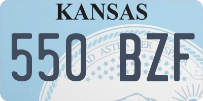 KS license plate 550BZF