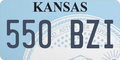 KS license plate 550BZI