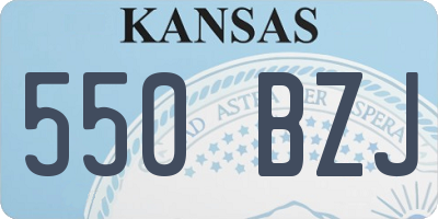 KS license plate 550BZJ