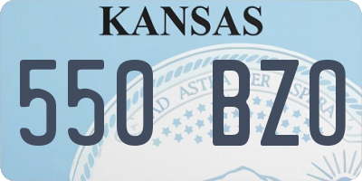 KS license plate 550BZO