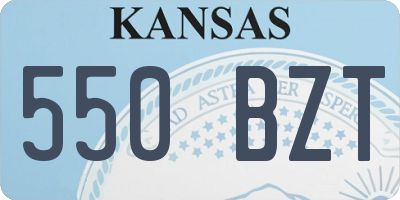 KS license plate 550BZT