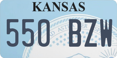 KS license plate 550BZW