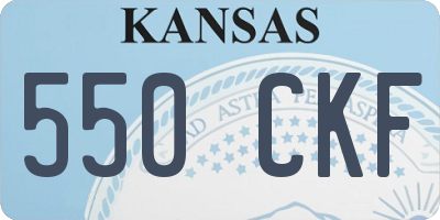 KS license plate 550CKF