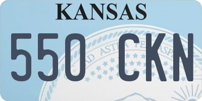 KS license plate 550CKN