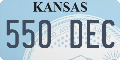 KS license plate 550DEC