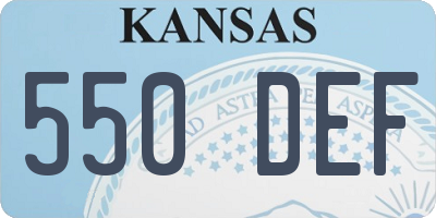 KS license plate 550DEF