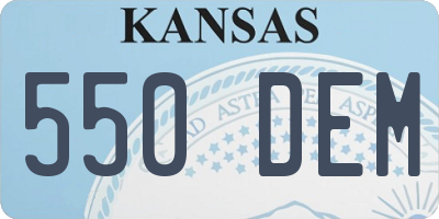 KS license plate 550DEM