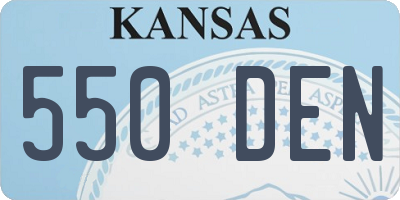 KS license plate 550DEN